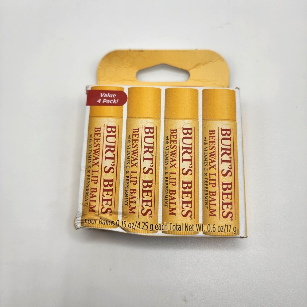 Burt's Bees Beeswax Lip Balm 100% Natural Origin - 0.15oz (4 Count)